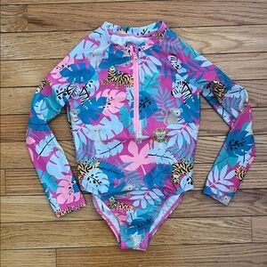 Wonder Nation Pink and Blue Kids Swim Rashguard